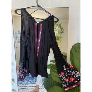 Black blouse with beautiful embroidery